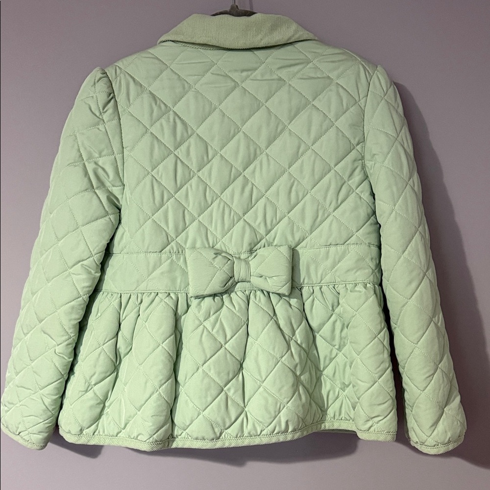 Janie and Jack Pink Label Quilted Jacket in Pastel Green - size 6 - Picture 3 of 3